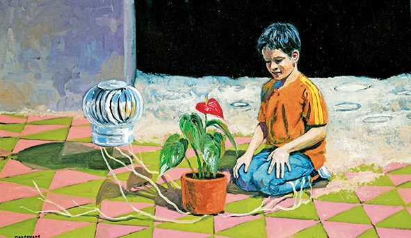 Fernando Maldonado, Aprendiz, óleo sobre lino, 30 x 50 cm (Cortesía del autor)