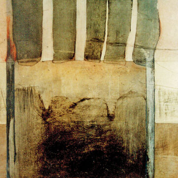 Edgar Insuasty, Dentellada, óleo, grafito sobre papel, 65 x 90 cm (Cortesía del autor)